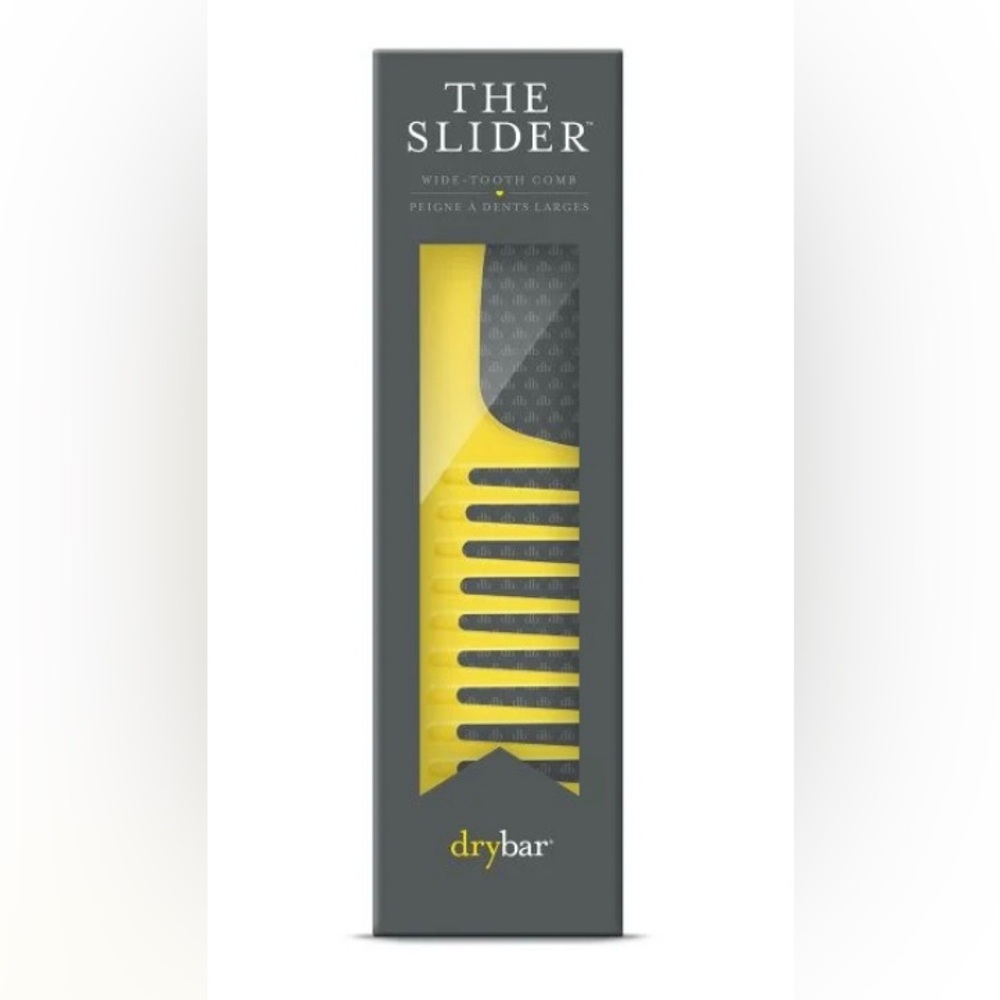 Dry Bar The Slider Wide-Tooth Comb Yellow Gentle On Hair Brand New In Box!